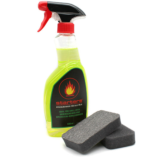 Spezialreiniger mit Schwamm – effektive Reinigungslösung für Kaminscheiben und Ofenflächen